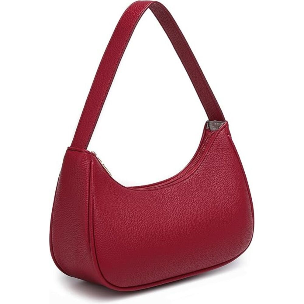Women Lychee Pattern Cherry Imported Fashion Mini Clutch Underarm Mini Tote Bag - Picture 2 of 4
